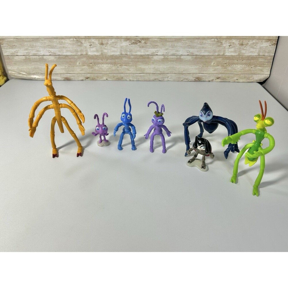 1998 Disney Pixar A Bug's Life Bendable Posable Figures Set Mixed Lot Of 7